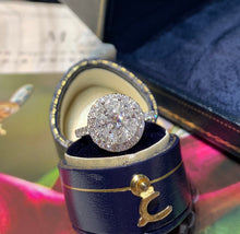 Load image into Gallery viewer, LUOWEND 18K White Gold Real Natural Diamond Ring for Women