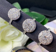 Load image into Gallery viewer, LUOWEND 18K White Gold Real Natural Diamond Ring for Women