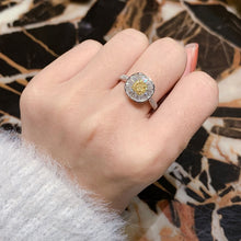 Load image into Gallery viewer, LUOWEND 18K White Gold Real Natural Diamond Ring for Women