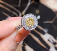 Load image into Gallery viewer, LUOWEND 18K White Gold Real Natural Diamond Ring for Women
