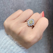 Load image into Gallery viewer, LUOWEND 18K White Gold Real Natural Diamond Ring for Women