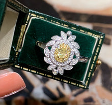Load image into Gallery viewer, LUOWEND 18K White Gold Real Natural Diamond Ring for Women