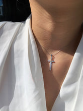 Load image into Gallery viewer, LUOWEND 18K White Gold Real Natural Diamond Pendant Necklace for Women