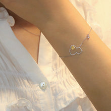 Load image into Gallery viewer, LUOWEND 18K White Gold Real Natural Yellow Diamond Bracelet for Women