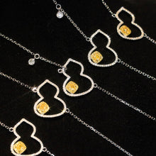 Load image into Gallery viewer, LUOWEND 18K White Gold Real Natural Yellow Diamond Bracelet for Women
