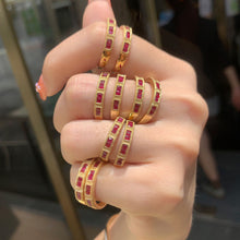Load image into Gallery viewer, LUOWEND 18K Yellow Gold Natural Ruby Ring for Women