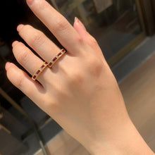 Load image into Gallery viewer, LUOWEND 18K Yellow Gold Natural Ruby Ring for Women