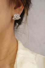 Load image into Gallery viewer, LUOWEND 18K White Gold Real Natural Diamond Stud Earrings for Women