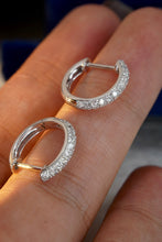 Load image into Gallery viewer, LUOWEND 18K White Gold Real Natural Diamond Hoop Earrings for Women