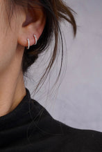 Load image into Gallery viewer, LUOWEND 18K White Gold Real Natural Diamond Hoop Earrings for Women