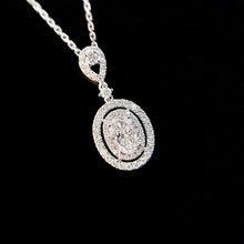 Load image into Gallery viewer, LUOWEND 18K White Gold Real Natural Diamond Pendant Necklace for Women