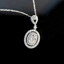 Load image into Gallery viewer, LUOWEND 18K White Gold Real Natural Diamond Pendant Necklace for Women