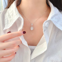 Load image into Gallery viewer, LUOWEND 18K White Gold Real Natural Diamond Pendant Necklace for Women