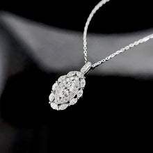Load image into Gallery viewer, LUOWEND 18K White Gold Real Natural Diamond Pendant Necklace for Women