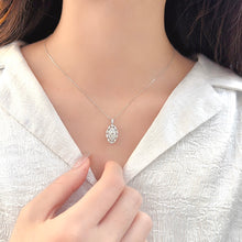 Load image into Gallery viewer, LUOWEND 18K White Gold Real Natural Diamond Pendant Necklace for Women