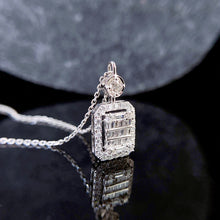 Load image into Gallery viewer, LUOWEND 18K White Gold Real Natural Diamond Pendant Necklace for Women