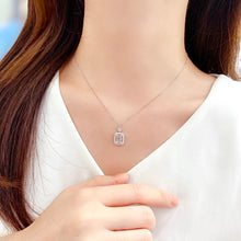 Load image into Gallery viewer, LUOWEND 18K White Gold Real Natural Diamond Pendant Necklace for Women