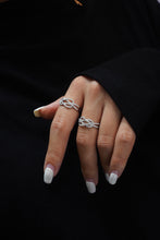 Load image into Gallery viewer, LUOWEND 18K White Gold Real Natural Diamond Ring for Women