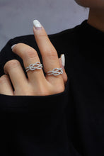 Load image into Gallery viewer, LUOWEND 18K White Gold Real Natural Diamond Ring for Women