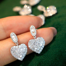 Load image into Gallery viewer, LUOWEND 18K White Gold Real Natural Diamond Stud Earrings for Women