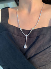 Load image into Gallery viewer, LUOWEND 18K White Gold Natural Diamond Necklace for Women