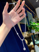 Load image into Gallery viewer, LUOWEND 18K White Gold Natural Diamond Necklace for Women