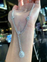 Load image into Gallery viewer, LUOWEND 18K White Gold Natural Diamond Necklace for Women