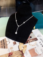 Load image into Gallery viewer, LUOWEND 18K White Gold Natural Diamond Necklace for Women