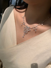 Load image into Gallery viewer, LUOWEND 18K White Gold Natural Diamond Necklace for Women