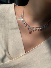 Load image into Gallery viewer, LUOWEND 18k White Gold Natural Diamond Necklace for Women