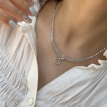 Load image into Gallery viewer, LUOWEND 18K White Gold Natural Diamond Necklace for Women