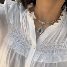 Load image into Gallery viewer, LUOWEND 18K White Gold Natural Diamond Necklace for Women