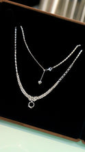 Load image into Gallery viewer, LUOWEND 18K White Gold Natural Diamond Necklace for Women