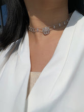 Load image into Gallery viewer, LUOWEND 18K White Gold Natural Diamond Necklace for Women