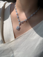 Load image into Gallery viewer, LUOWEND 18K White Gold Real Natural Diamond Necklace for Women