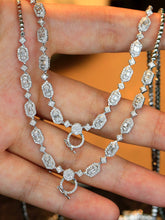 Load image into Gallery viewer, LUOWEND 18K White Gold Real Natural Diamond Necklace for Women