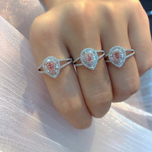 Load image into Gallery viewer, LUOWEND 18K White Gold Real Natural Pink Diamond Ring for Women