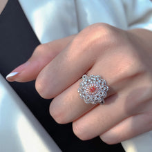 Load image into Gallery viewer, LUOWEND 18K White Gold Real Natural Pink Diamond Ring for Women