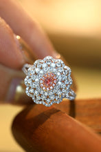 Load image into Gallery viewer, LUOWEND 18K White Gold Real Natural Pink Diamond Ring for Women
