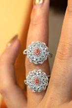 Load image into Gallery viewer, LUOWEND 18K White Gold Real Natural Pink Diamond Ring for Women
