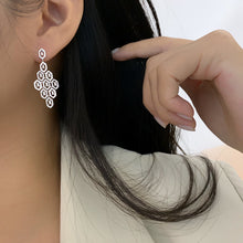 Load image into Gallery viewer, LUOWEND 18K White Gold Natural Diamond Earrings for Women