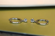 Load image into Gallery viewer, LUOWEND 18K White Gold Real Natural Diamond Hoop Earrings for Women