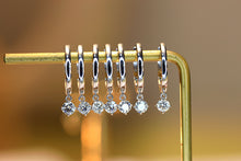 Load image into Gallery viewer, LUOWEND 18K White Gold Real Natural Diamond Hoop Earrings for Women