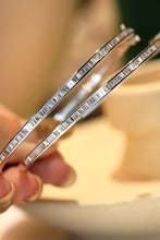 Load image into Gallery viewer, LUOWEND 18K White Gold Natural Diamond Bangle for Women