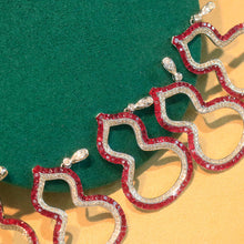 Load image into Gallery viewer, LUOWEND 18K White Gold Real Natural Diamond and Ruby Gemstone Necklace for Women