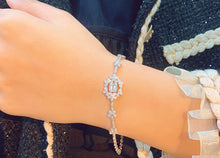 Load image into Gallery viewer, LUOWEND 18K White Gold Natural Diamond Bracelet for Women