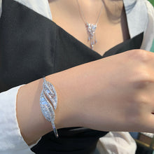 Load image into Gallery viewer, LUOWEND 18K White Gold Real Natural Diamond Bracelet for Women