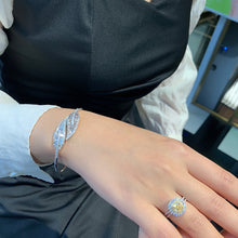 Load image into Gallery viewer, LUOWEND 18K White Gold Real Natural Diamond Bracelet for Women