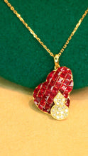 Load image into Gallery viewer, LUOWEND 18K Yellow Gold Real Natural Ruby and Diamond Gemstone Necklace for Women