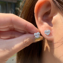 Load image into Gallery viewer, LUOWEND 18K White Gold Real Natural Diamond Stud Earrings for Women